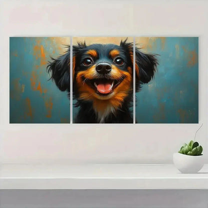 3pcs Vibrant Blue & Orange Background Charming Metal Print Ready to Hang Art