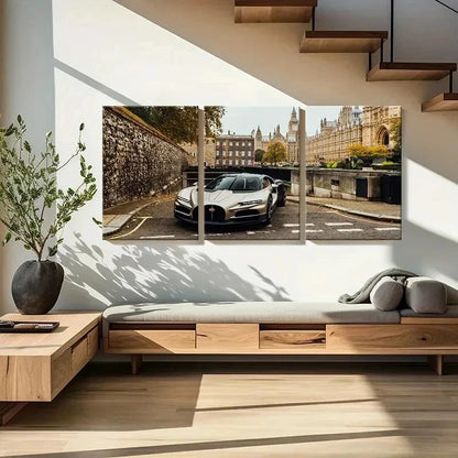 3pcs Bugatti Supercar Cool Car Modern Wall Art Set Canvas Framed 40x60cm - High Quality Print 100% Australian Made Wall Canvas Ready to Hang
