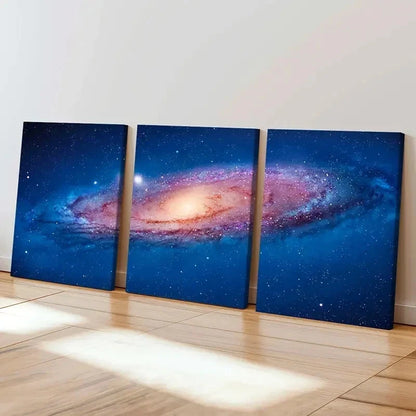 3pcs Universe Milky Way Galaxy Decor Wall Art Set Canvas Framed 40x60cm - High Quality Print 100% Australian Made Wall Canvas Ready to Hang