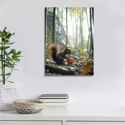 Bamboo Grove with Rainbow Reflections Painting 40x60cm Metal Print Ready to Hang