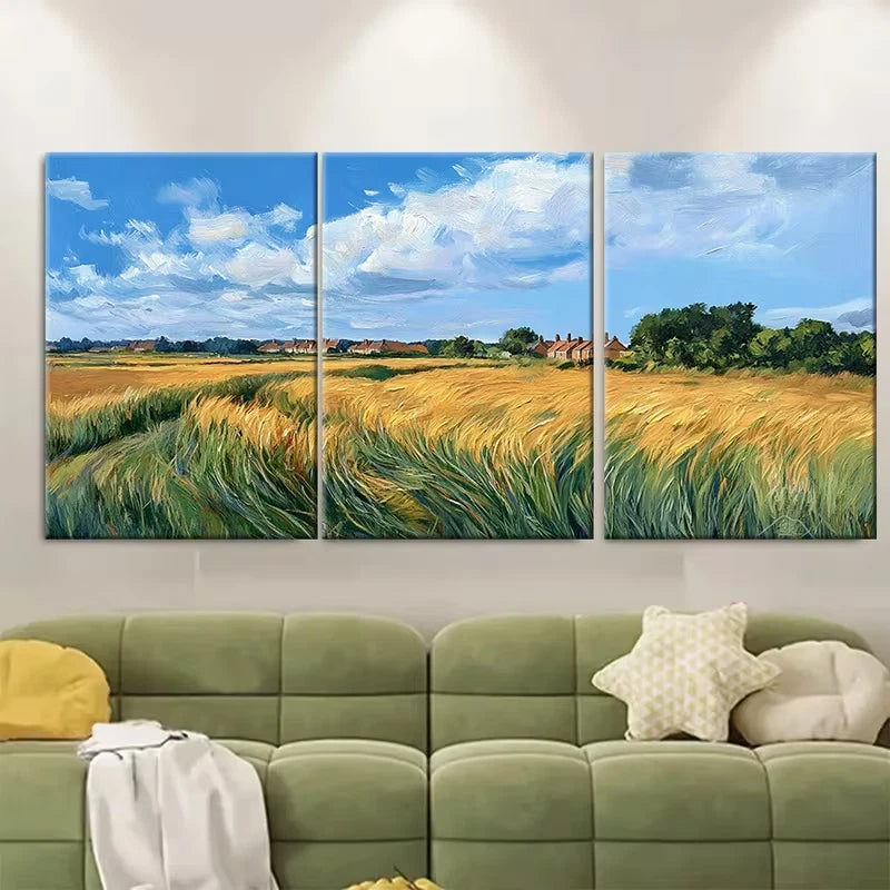 3pcs Moreton In Marsh Travel Metal Print Ready to Hang Art