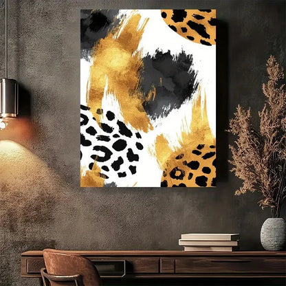 Beautiful Abstract Leopard Painting Modern 40x60cm Metal Print Ready to Hang