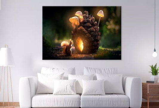 Standing Squirrel And Its Cottage Wall Art Decor 100% Australian Made