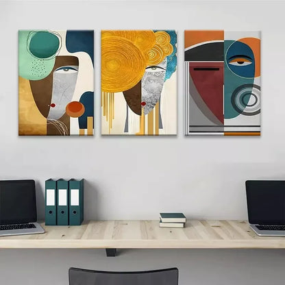 3pcs Modern Abstract Geometric Canvas Framed 40x60cm - High Quality Print 100% Australian Made Wall Canvas Ready to Hang