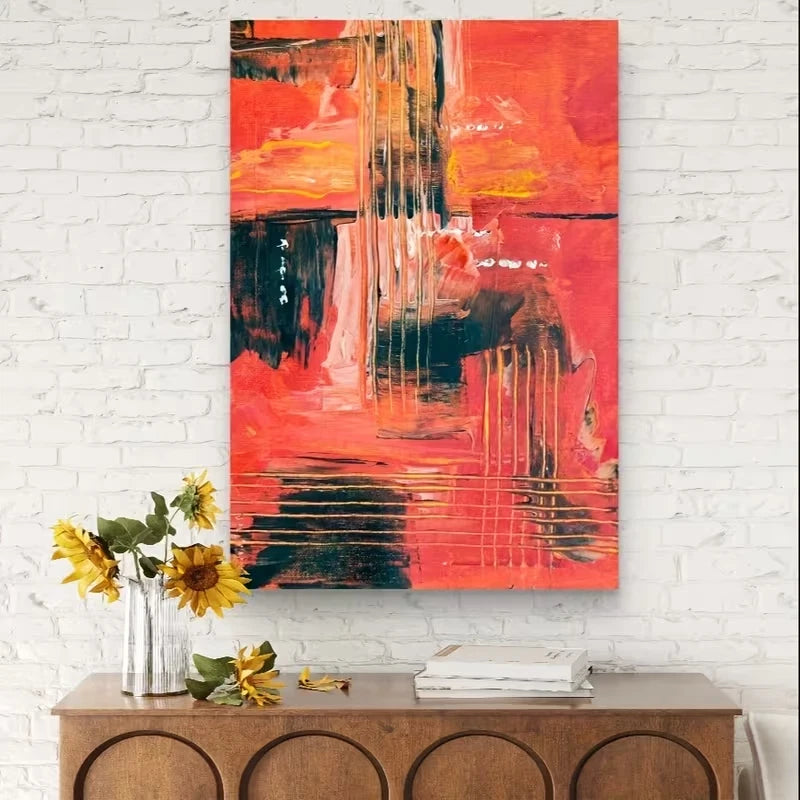 Abstract Oil Painting Textured Impressionist 60x90cm Metal Print Ready to Hang