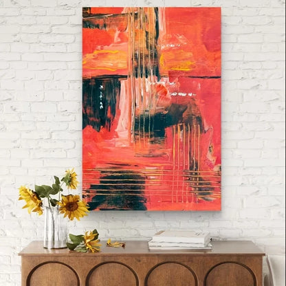 Abstract Oil Painting Textured Impressionist 60x90cm Metal Print Ready to Hang