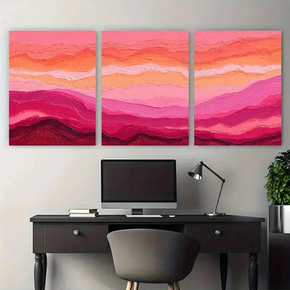 3pcs Pink Desert & Cowboy Theme Perfect  Wall Art Set Canvas Framed 60x90cm - High Quality Print 100% Australian Made Wall Canvas Ready to Hang
