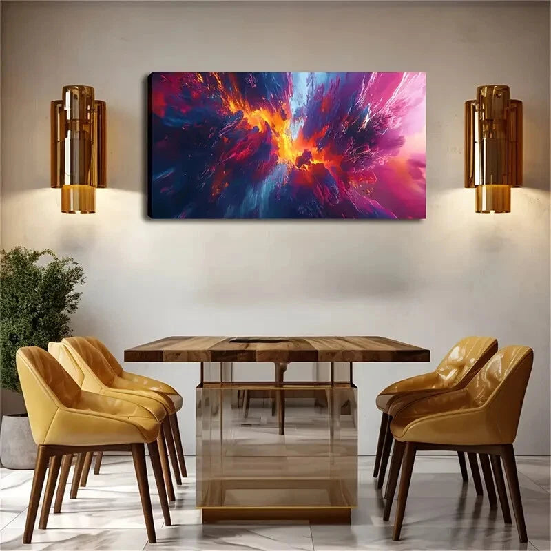 Minimalist Vibrant Multicolor Wall Art Canvas Office Home Room Framed 120x60cm