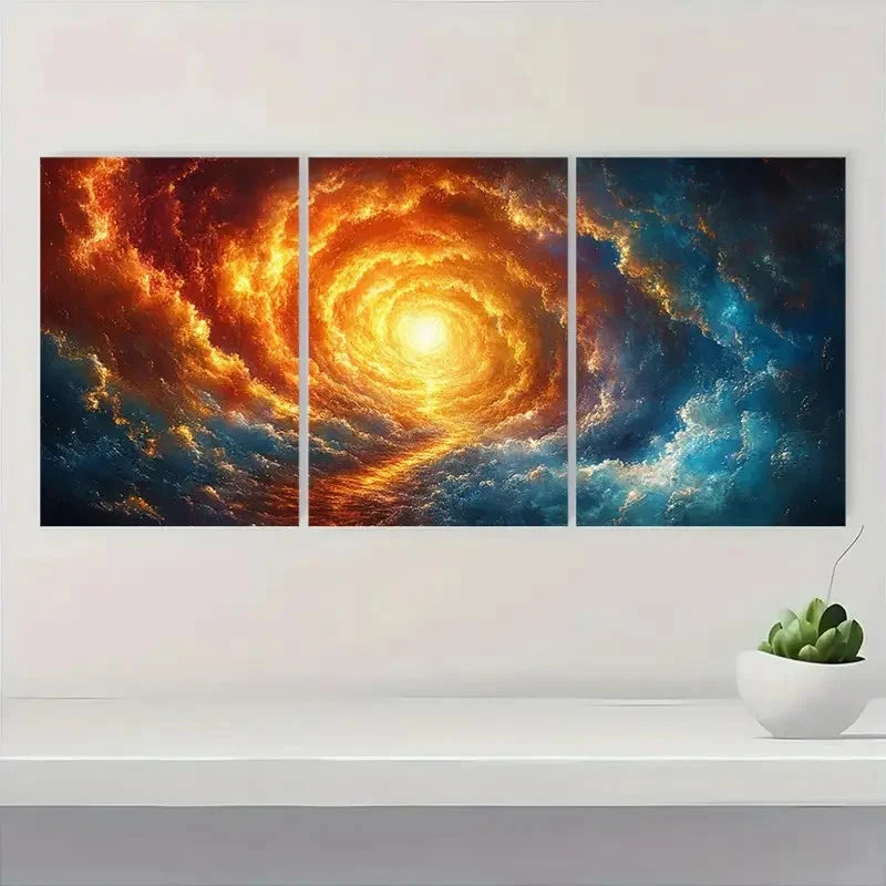3pcs Cosmic Sunset Canvas Art Prints R Wall Art Set Canvas Framed 50x70cm - High Quality Print 100% Australian Made Wall Canvas Ready to Hang