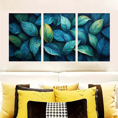 3pcs Lush Green Foliage Decor Wall Art Set Canvas Framed 60x90cm - High Quality Print 100% Australian Made Wall Canvas Ready to Hang