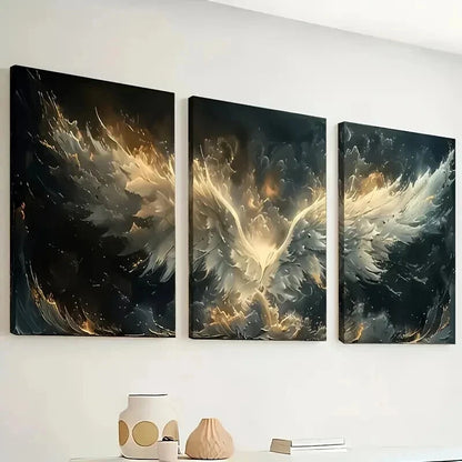 3pcs Nordic Wind Angel Wings Triptych Wall Art Set Canvas Framed 40x60cm - High Quality Print 100% Australian Made Wall Canvas Ready to Hang