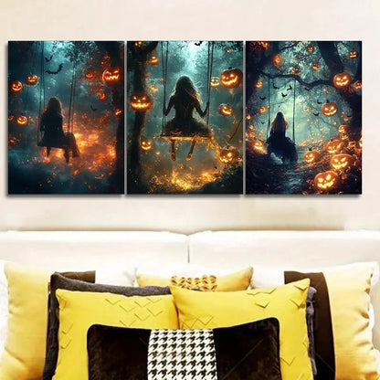 3pcs Modern Art Deco Swing Prints Metal Print Ready to Hang Art