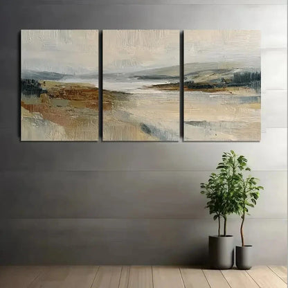 3pcs Abstract Oil Painting Trees and Sky Metal Print Ready to Hang Art