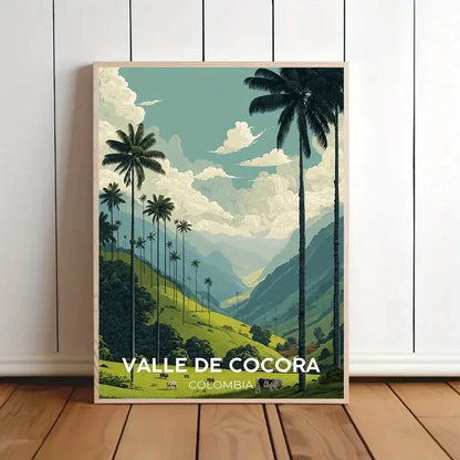 Valle De Cocora Palm Colombian Landscape Travel Poster Print Wall Art