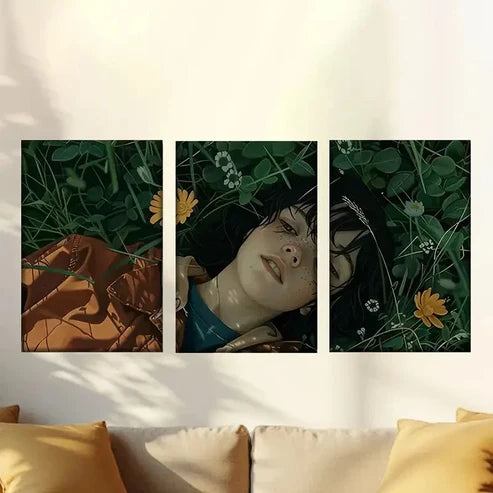 3pcs Encaustic, Classic Style, Indoor Wall Art Canvas Unframed - High Quality Print 100% Australian Made Wall Canvas