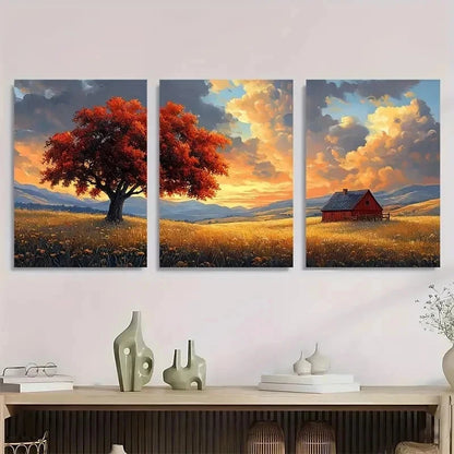3pcs American Cartland Landscape Perfect Wall Art Set Canvas Framed 40x60cm - High Quality Print 100% Australian Made Wall Canvas Ready to Hang