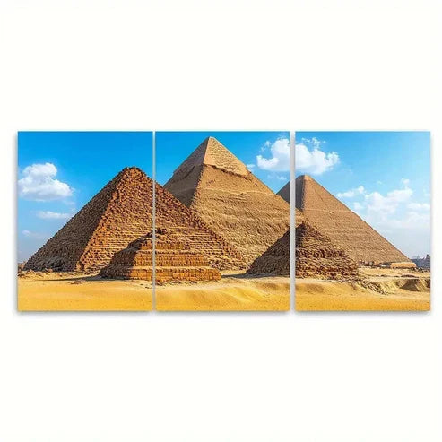 3pcs The Great Pyramids of Giza Wall Art Set Canvas Unframed - High Quality Print 100% Australian Made Wall Canvas
