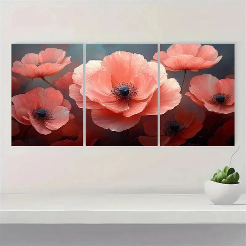 3pcs Pink Flower Nature Beauty Wall Art Set Canvas Unframed - High Quality Print 100% Australian Made Wall Canvas