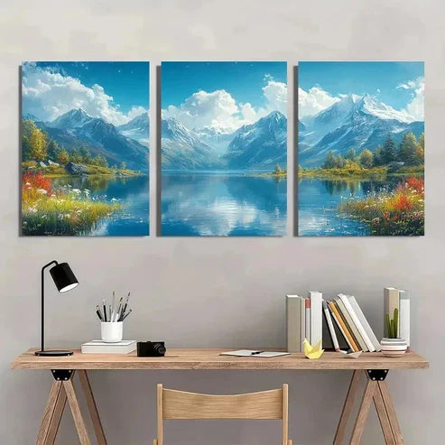 3pcs Nature Loving Modern Spaces Wall Art Set Canvas Unframed - High Quality Print 100% Australian Made Wall Canvas