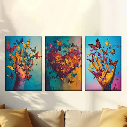 3pcs Hands And Love Wall Art Set Canvas Framed 60x90cm - High Quality Print 100% Australian Made Wall Canvas Ready to Hang