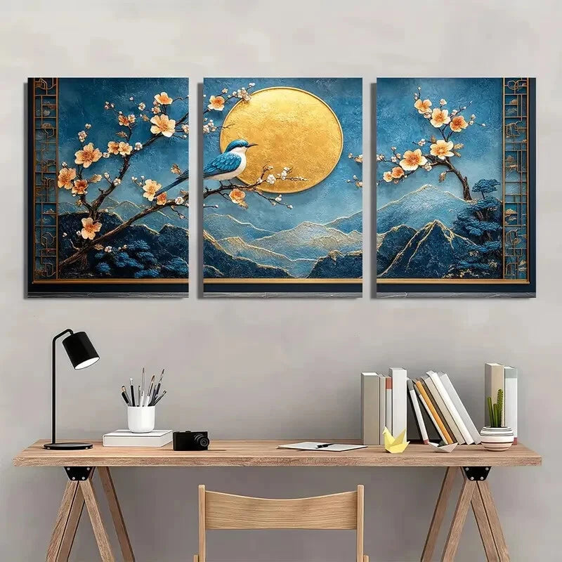 3pcs Style Modern Animal Themed Metal Print Ready to Hang Art