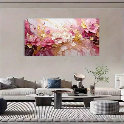 Modern Abstract Floral Pink Wall Art Canvas Office Home Room Framed 120x60cm