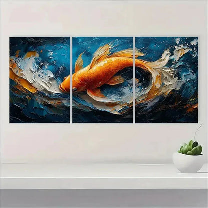 3pcs Blue Sea Original Art Marine Life R Wall Art Set Canvas Unframed - High Quality Print 100% Australian Made Wall Canvas