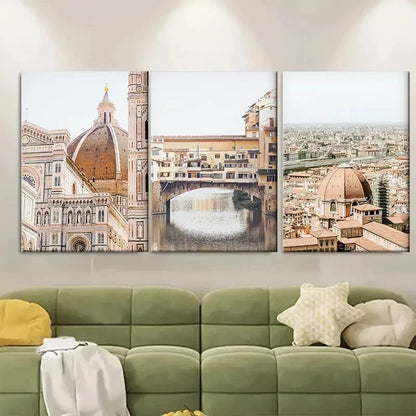 3pcs Florence City Tuscany Italy Metal Print Ready to Hang Art