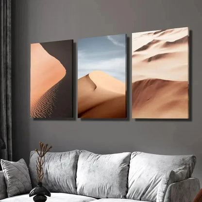 3pcs Namibia Sand Dunes Desert Landscape Perfect Wall Art Set Canvas Framed 40x60cm - High Quality Print 100% Australian Made Wall Canvas Ready to Hang
