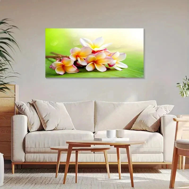 Pink & Yellow Flowers Floral Wall Art Canvas Office Home Room Framed 120x60cm