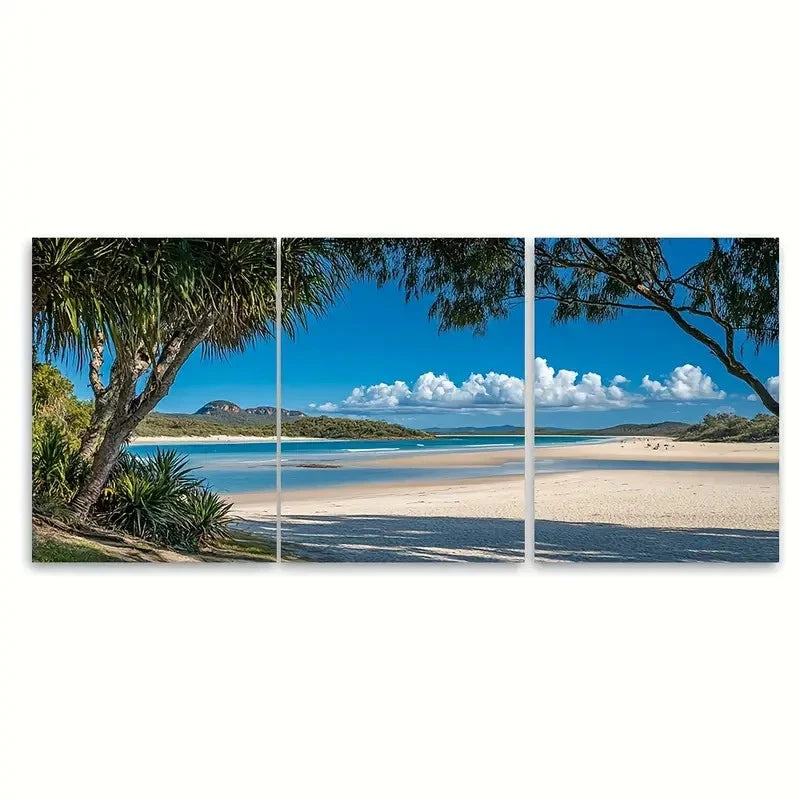 3pcs Noosa National Park Australia Wall Art Set Canvas Framed 40x60cm - High Quality Print 100% Australian Made Wall Canvas Ready to Hang