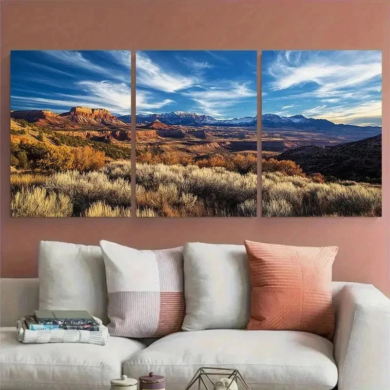 3pcs Southwestern National Scenic Décor Perfect Wall Art Canvas Framed 60x90cm