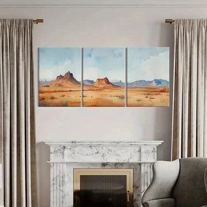 3pcs Vibrant Desert Landscape Decor Wall Art Set Canvas Framed 40x60cm - High Quality Print 100% Australian Made Wall Canvas Ready to Hang