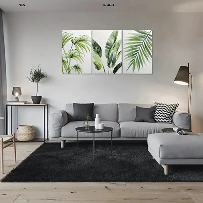 3pcs Palm Leaf Green Botanical Metal Print Ready to Hang Art