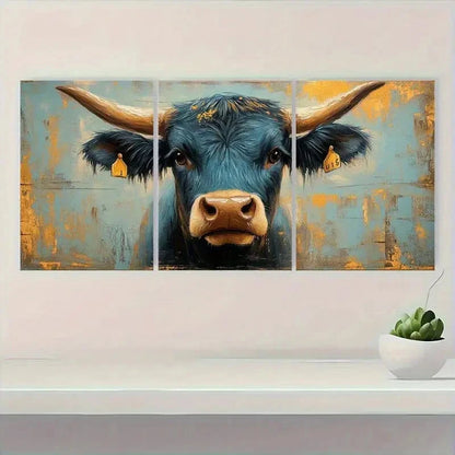 3pcs Rustic Farmhouse Cow Modern Country Metal Print Ready to Hang Art