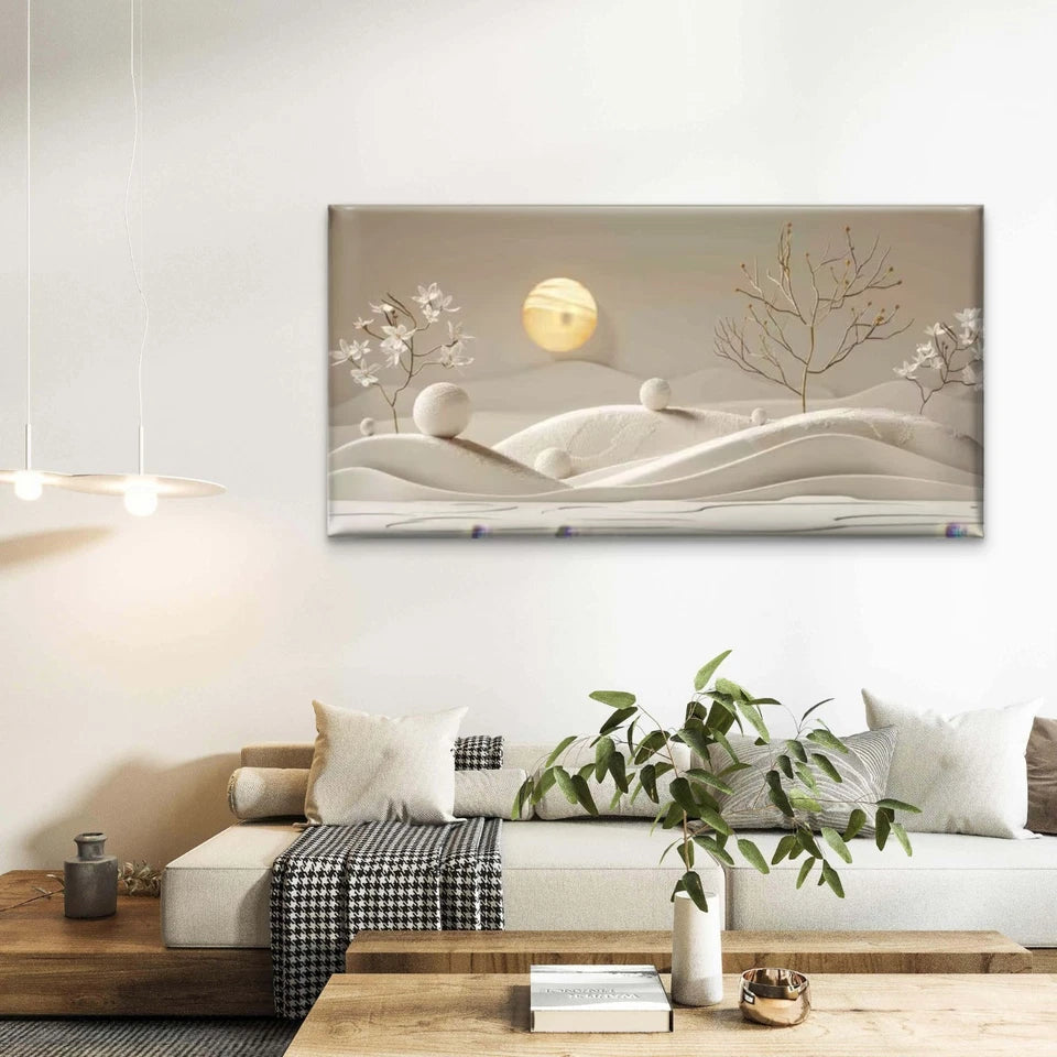 Whispers of the Golden Moon Wall Art Canvas Office Home Room Framed 120x60cm