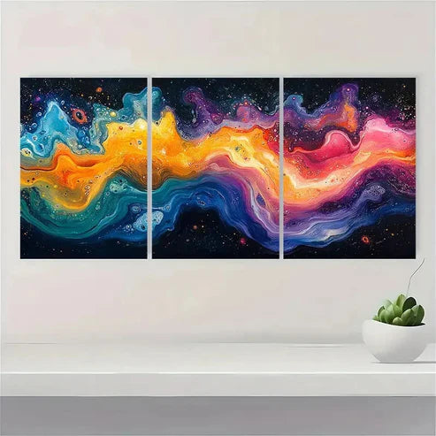 3pcs Colorful Psychedelic Abstract Giclee BB Wall Art Set Canvas Unframed - High Quality Print 100% Australian Made Wall Canvas
