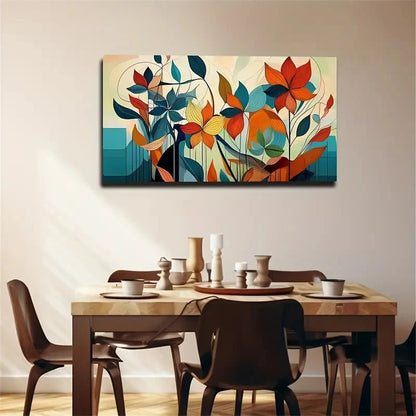 Abstract Style Flowers Leave Wall Art Canvas Office Home Room Framed 120x60cm