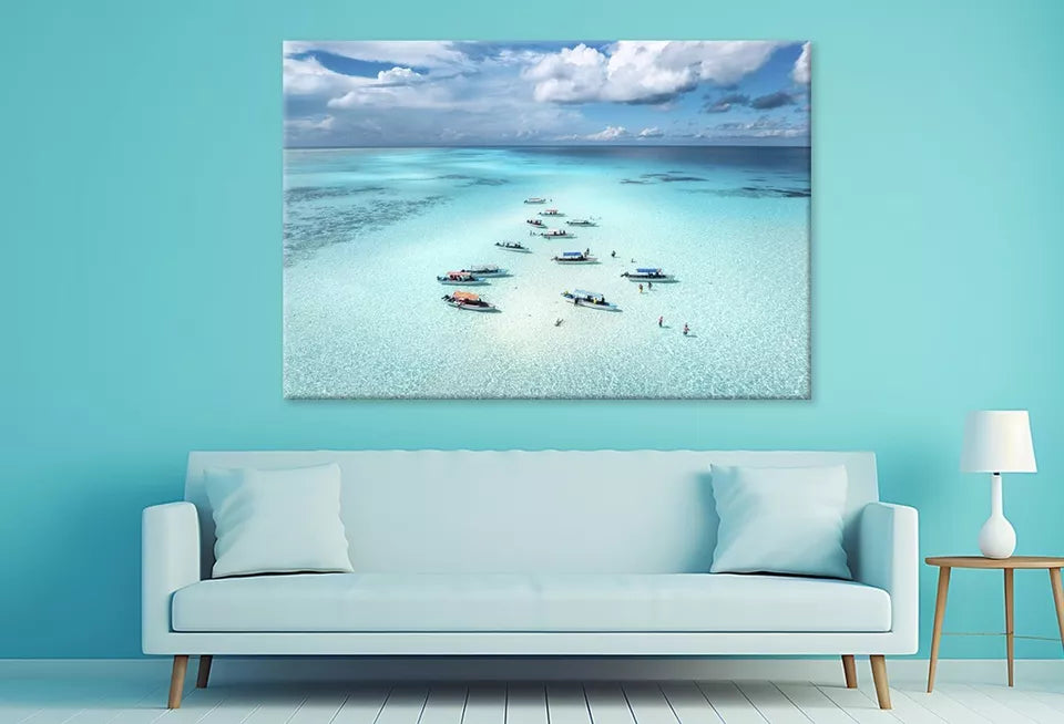 Vibrant Mnemba Island, Zanzibar  Wall Art Decor 100% Australian Made