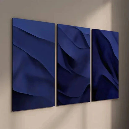 3pcs Modern Minimalist Abstract Navy Blue Decor Wall Art Set Canvas Framed 60x90cm - High Quality Print 100% Australian Made Wall Canvas Ready to Hang