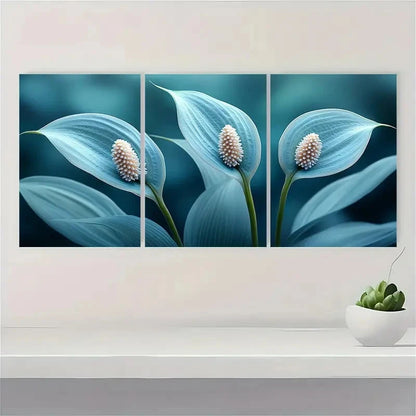 .3pcs  Peace Lily  PL  Wall Art Set Canvas Framed 60x90cm - High Quality Print 100% Australian Made Wall Canvas Ready to Hang
