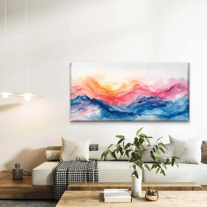 Soft Pastel Watercolor Abstract Wall Art Canvas Office Home Room Framed 120x60cm