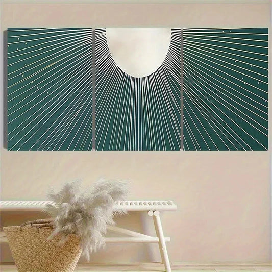 3pcs Geometric Optical Illusion Wall Art Set Canvas Framed 50x70cm - High Quality Print 100% Australian Made Wall Canvas Ready to Hang