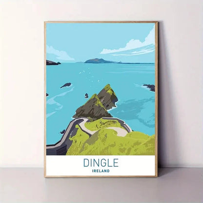 Dingle Peninsula Ireland Coastal Landscape Ocean Travel Poster Print Wall Art