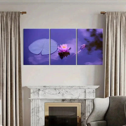 3pcs Pink Lotus Beautiful Flower Modern Wall Art Set Canvas Framed 40x60cm - High Quality Print 100% Australian Made Wall Canvas Ready to Hang