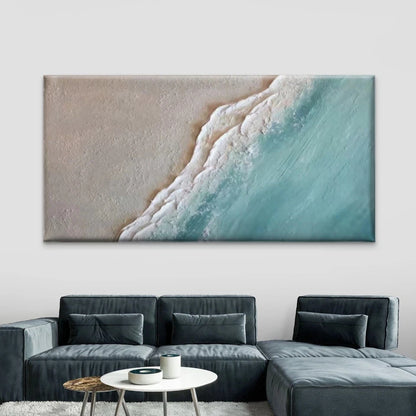 Abstract Ocean Beach Waves Wall Art Canvas Office Home Room Framed 120x60cm