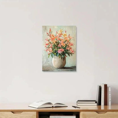 Beautiful Traditional & Contemporary Floral Vase 40x60cm Metal Print Ready to Hang
