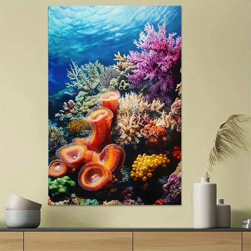 Tropical Ocean Coral Reef Underwater Poster 40x60cm Metal Print Ready to Hang