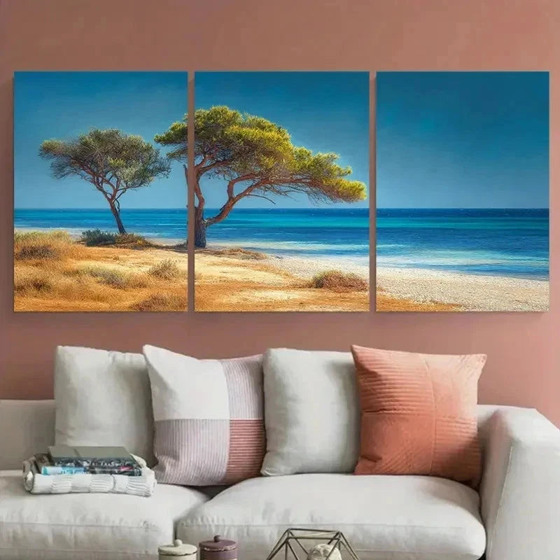 3pcs Landscape Nature Seaside Beach Perfect Wall Art Set Canvas Framed 60x90cm - High Quality Print 100% Australian Made Wall Canvas Ready to Hang