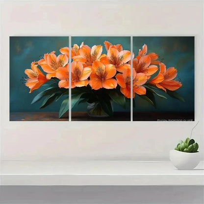 3pcs Peruvian Lilies Flower Nature Perfect Wall Art Set Canvas Framed 40x60cm - High Quality Print 100% Australian Made Wall Canvas Ready to Hang